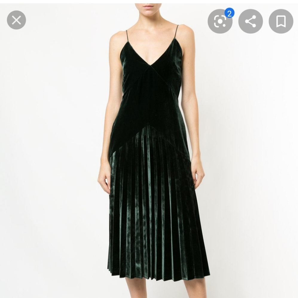 Dion Lee Pleated Deep Green Dress